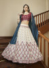 WHITE GEORGETTE GOTA PATTI WITH THREAD & SEQUINS EMBROIDERY WORK PARTY-WEAR STYLISH LEHENGA CHOLI