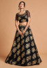 Charming Black Zari Embroidered Net Wedding Wear Lehenga Choli