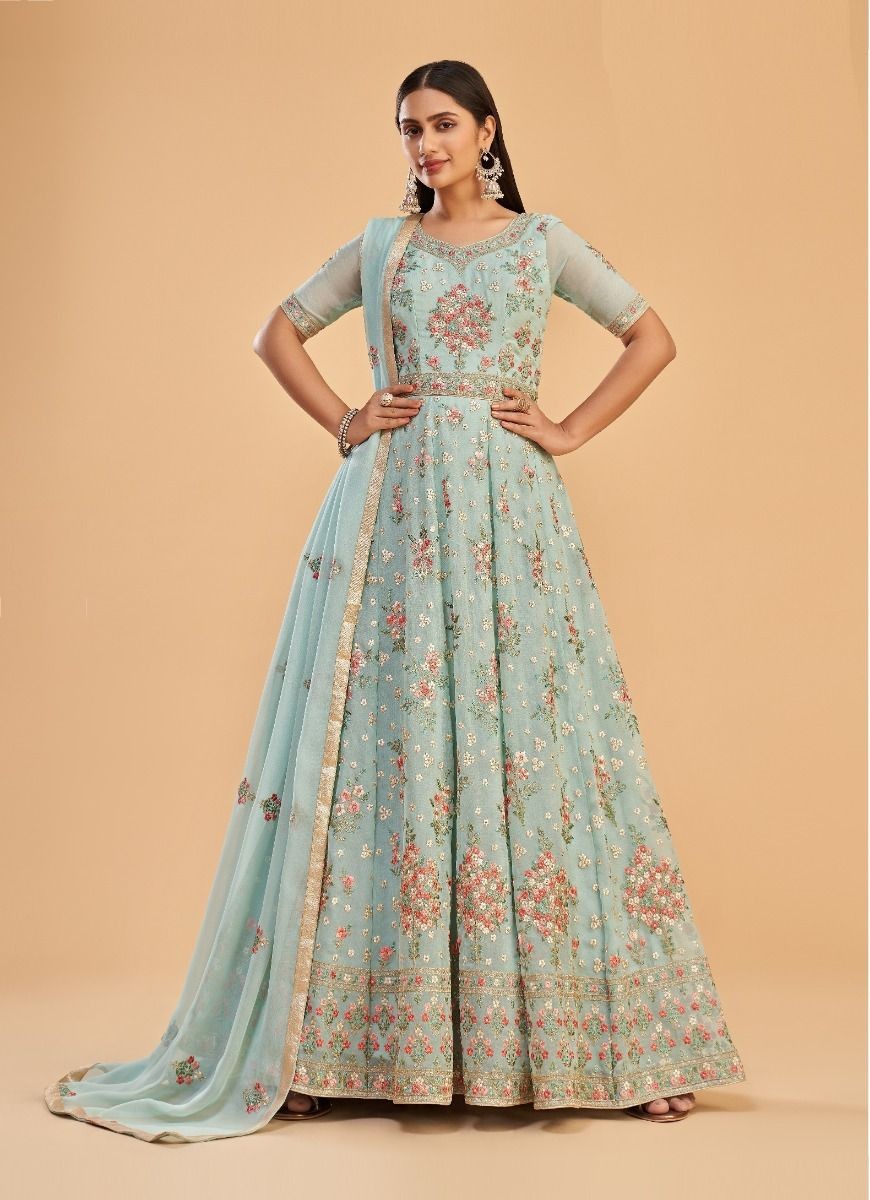 light blue salwar