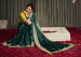 TEAL GREEN ORGANZA SILK EMBROIDERED PARTY-WEAR SAREE [KAJAL AGGARWAL COLLECTION]