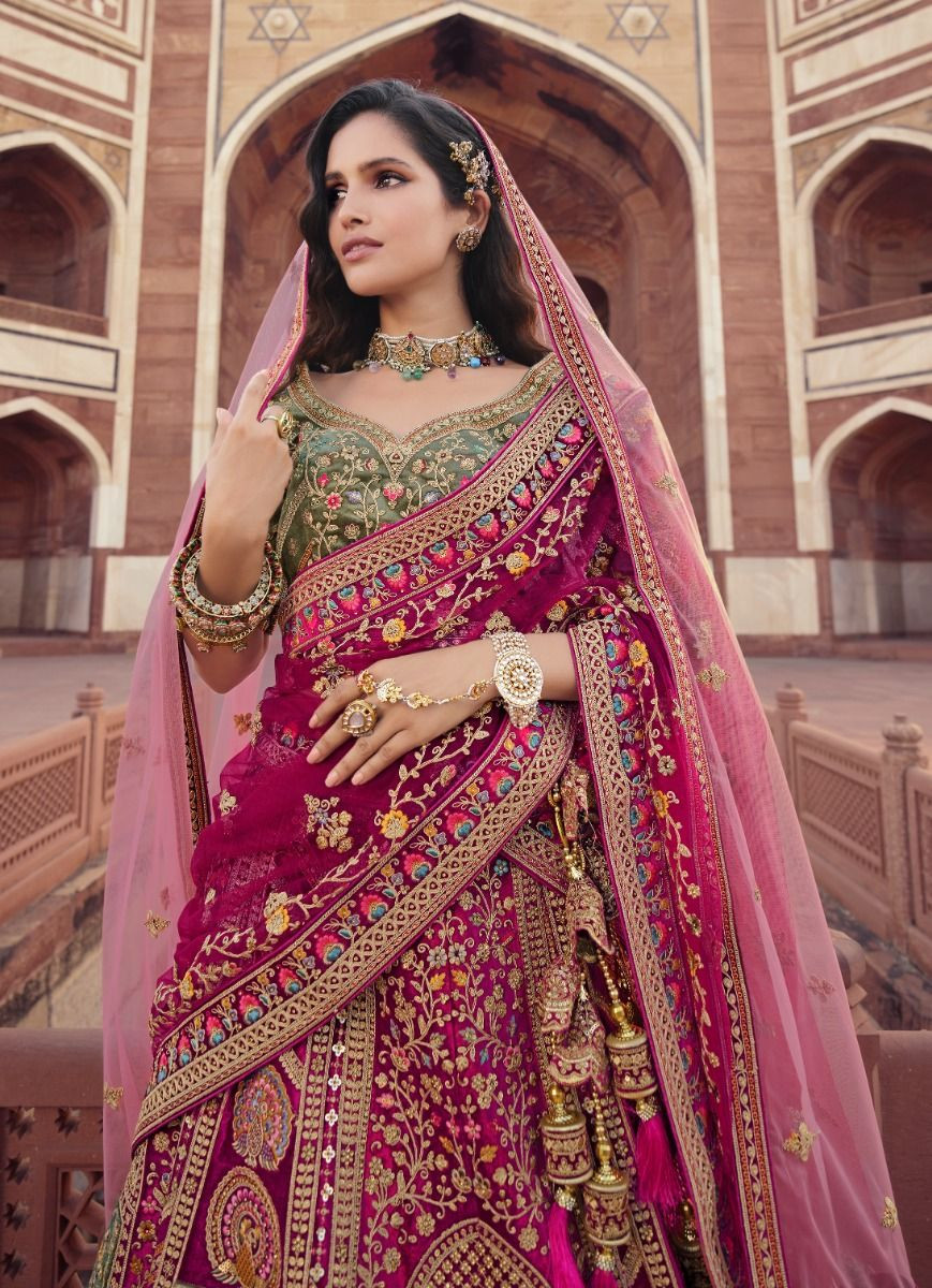 Magenta lehenga bridal best sale