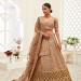 Breathtaking Brown Heavily Sequins Silk Bridal Lehenga Choli