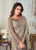 LIGHT SILVER GRAY SILK EMBROIDERED PARTY-WEAR BOUTIQUE SAREE