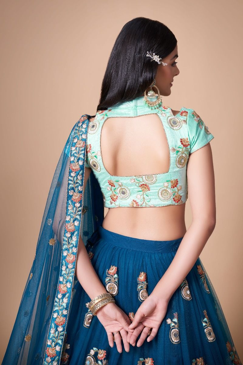 Blue color latest designer lehenga choli buy now – Joshindia