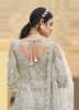 Light Silver Gray Net Embroidered Party-Wear Anarkali Salwar Kameez