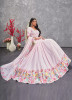Light Pink Georgette Sequins With Thread-Work Party-Wear Embroidered Lehenga Choli