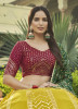 Dark Golden Georgette Embroidery & Sequins-Work Party-Wear Stylish Lehenga Choli [With Belt]