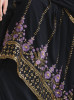 Dark Navy Blue Georgette Embroidered Party-Wear Palazzo-Bottom Readymade Salwar Kameez