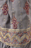 Warm Gray Georgette Embroidered Party-Wear Palazzo-Bottom Readymade Salwar Kameez