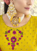 Yellow Georgette Embroidered Party-Wear Palazzo-Bottom Readymade Salwar Kameez
