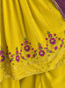 Yellow Georgette Embroidered Party-Wear Palazzo-Bottom Readymade Salwar Kameez