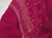 Dark Magenta Georgette Embroidered Party-Wear Palazzo-Bottom Readymade Salwar Kameez