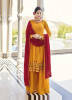 Orange Georgette Embroidered Party-Wear Palazzo-Bottom Readymade Salwar Kameez