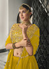 Mustard Yellow Georgette Thread, Embroidery & Sequins-Work Party-Wear Stylish Lehenga Choli