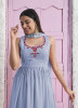Light Steel Blue Georgette Thread, Embroidery, Sequins & Mirror-Work Party-Wear Palazzo-Bottom Readymade Salwar Kameez