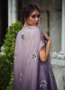 Dark Violet Chinon Sequins-Work Party-Wear Choli & Bottom With Shrug
