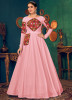 Pink Georgette Floor-Length Gown