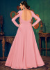 Pink Georgette Floor-Length Gown