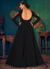 Black Georgette Floor-Length Gown