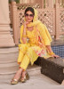 Yellow Cotton Embroidered Festive-Wear Pant-Bottom Readymade Salwar Kameez