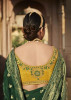 Dark Green Dola Silk Embroidered Party-Wear Saree