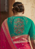 Dark Pink Dola Silk Embroidered Party-Wear Saree