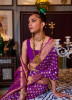 Violet Silk Khadi Copper Zari Weaving Party-Wear Saree