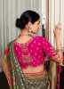 Gray Handwork Wedding-Wear Banarasi Silk Saree