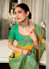 Yellow Handwork Wedding-Wear Banarasi Silk Saree