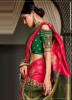 Crimson Red Handwork Wedding-Wear Banarasi Silk Saree