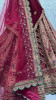 Dark Maroon Velvet With Thread, Embroidery, Diamond & Handwork Wedding-Wear Bridal Lehenga Choli