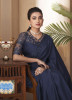 Blue Silk Embroidered Party-Wear Saree
