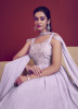 Lilac Georgette Sequins-Work Party-Wear Readymade Gown With Dupatta