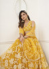 Mustard Yellow Cotton & Net Embroidered Party-Wear Stylish Lehenga Choli