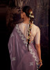 Mauve Organza Embroidered Party-Wear Saree
