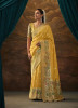 Yellow Banarasi Dola Silk Weaving Saree For Traditional / Religious Occasions