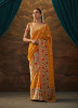 Orange Banarasi Dola Silk Weaving Saree For Traditional / Religious Occasions