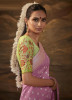Pink Banarasi Dola Silk Weaving Saree For Traditional / Religious Occasions