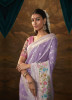 Light Lavender Banarasi Dola Silk Weaving Saree For Traditional / Religious Occasions