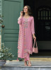 Pink Soft Organza Khatli-Work Readymade Pakistani Salwar Kameez For Traditional / Religious Occasions