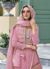 Pink Soft Organza Khatli-Work Readymade Pakistani Salwar Kameez For Traditional / Religious Occasions