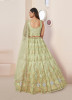 Light Green Net With Handwork Bridal-Wear Lehenga Choli