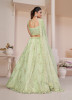 Pista Green Net With Handwork Bridal-Wear Lehenga Choli
