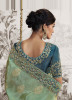 Mint Green Viscose Dola Jacquard Embroidered Party-Wear Silk Saree