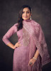 Mauve Pink Embroidered Organza-Dupatta Salwar Kameez For Traditional / Religious Occasions