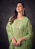 Light Green Embroidered Organza-Dupatta Salwar Kameez For Traditional / Religious Occasions