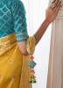 Marigold Pure Viscose Dola Silk Weaving Party-Wear Saree
