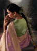 Mauve Organza Silk Party-Wear Saree With Jacquard Weaving