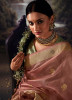 Dusty Pink Organza Silk Party-Wear Saree With Jacquard Weaving