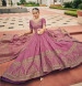 Dark Pink Viscose Silk Wedding-Wear Lehenga Choli With Belt